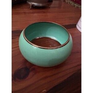 Vintage costume Mint color Enamel 1.5" wide DOMED Bracelet  8" fashion